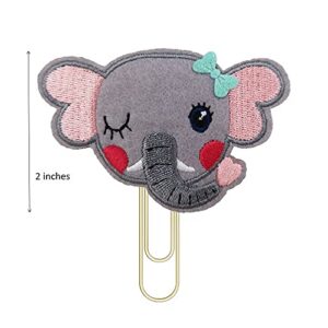 Back to School Gifts, Cute Elephant with Hearts Golden Planner Paper Clips, Bookmarks, Wedding Planner Accessories, Paperclip, Office Gifts