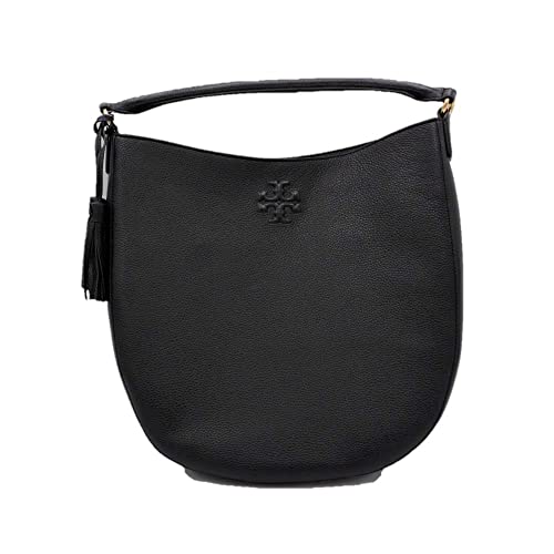 Tory Burch 86003 Black With Gold Hardware Thea Bucket Hobo Women's Large Leather Bag