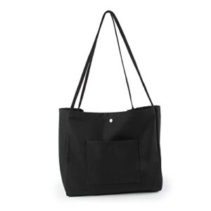 lupbok women canvas tote bags fashion travel bag casual hobo bags large handbags work shoulder bag,black