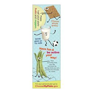 100 Nutrition Bookmarks for Kids | USDA Kids MyPlate Bookmarks | 2 ½” x 7 ½”, 100 per Package, 2-Sided