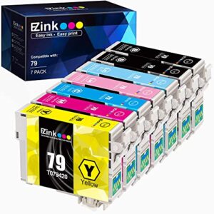 e-z ink (tm remanufactured ink cartridge replacement for epson 79 t079 (t079120, t079220, t079320, t079420, t079520, t079620) to use with artisan 1430 and stylus photo 1400 printer (7 pack)