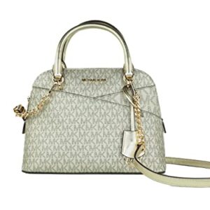 Michael Kors Jet Set Medium Logo Dome Satchel (Pale Gold)