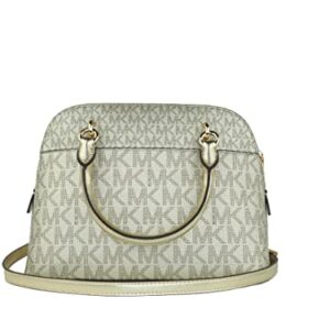 Michael Kors Jet Set Medium Logo Dome Satchel (Pale Gold)