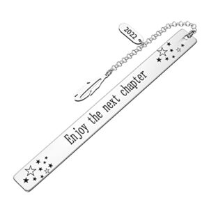 enjoy the next chapter bookmark for book lover gifts, retirement bookmarks gifts for women 2022 graduation, coworker leaving new job, christmas birthday wedding gifts for women men boss lady