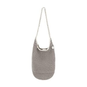 the sak 120 hand-crochet crossbody bag, large purse with convertible straps, cloud