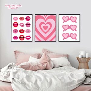 PHOPAGO 10 Pieces Preppy Room Decor | Preppy Posters Aesthetics Hot Pink White Wall Art for Teen Girls Bedroom Pink Fashion Posters for Teens College Dormitory Wall Decor | 8x10 Inches Unframed