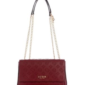 GUESS Womens Sirrah Convertible Crossbody Flap Bag, Merlot Logo, One Size US