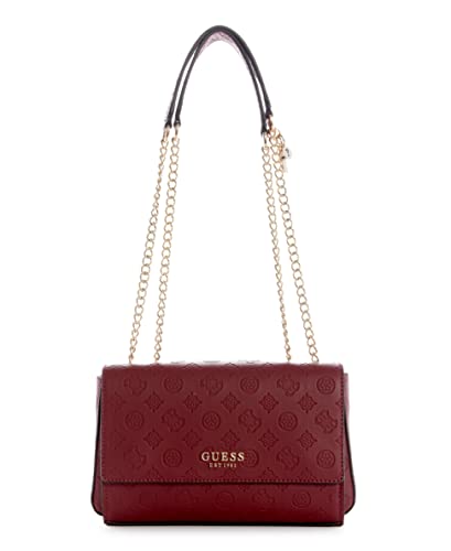 GUESS Womens Sirrah Convertible Crossbody Flap Bag, Merlot Logo, One Size US