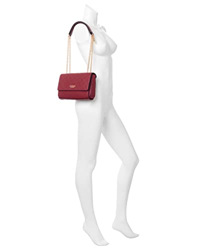 GUESS Womens Sirrah Convertible Crossbody Flap Bag, Merlot Logo, One Size US