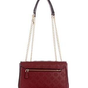 GUESS Womens Sirrah Convertible Crossbody Flap Bag, Merlot Logo, One Size US