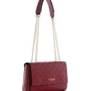 GUESS Womens Sirrah Convertible Crossbody Flap Bag, Merlot Logo, One Size US