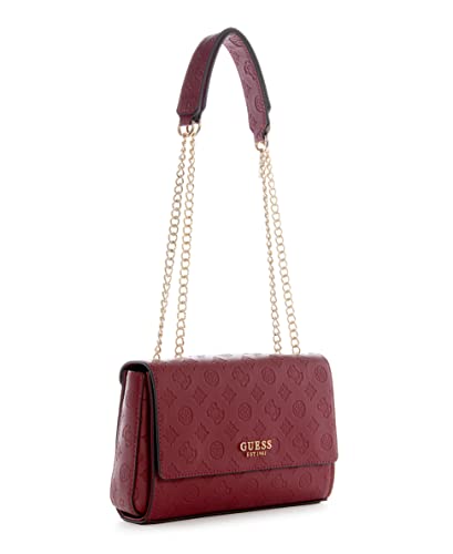 GUESS Womens Sirrah Convertible Crossbody Flap Bag, Merlot Logo, One Size US