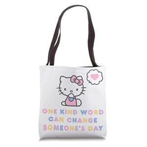 hello kitty one kind word can change someones day tote bag