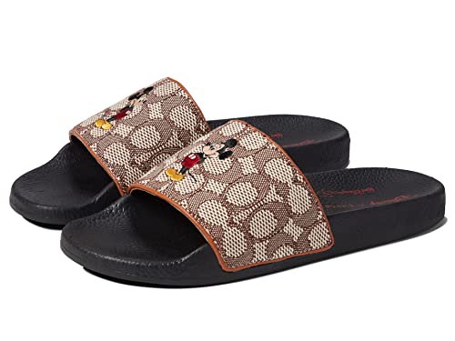 COACH Disney Parks Signature Textile Jacquard w/Mickey and Friends Embroidery Brown 5 B (M)