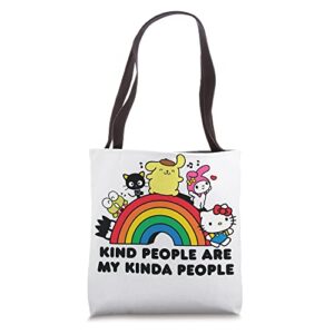 hello kitty and friends kind people are my kinda people tote bag