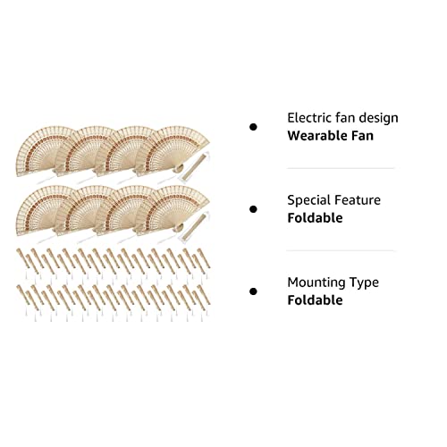 50 Pieces Folding Fans Sandalwood Fans Favors with Tassels and Present Bags Sunflower Pattern Wooden Folding Fan Openwork Hand Held Folding Fans for Wedding Favors Birthday Party Supplies