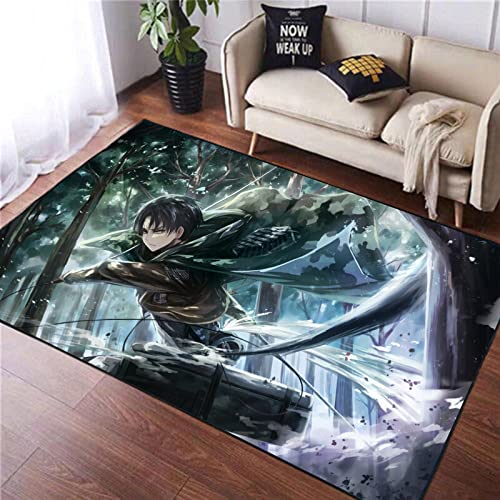 Attack on Titan Anime Rug Popular Anime Area Rugs Slip Stain Resistant Soft Carpet for Boys Girls Gaming Desk Home Decor Non-Slip Doormats,A,40X60cm