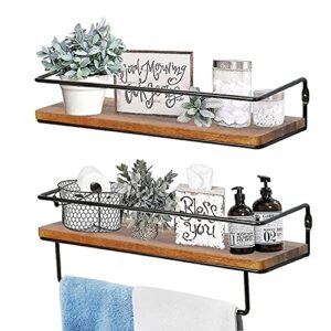 QEEIG Farmhouse Floating Shelves + Bathroom Shelves Bundle (Contains 2 Items)