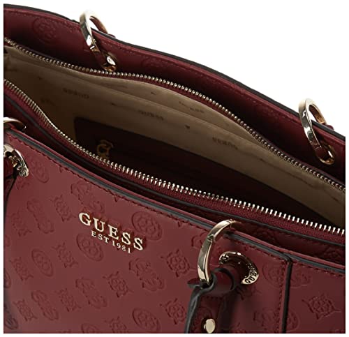 GUESS Womens Noelle Small Elite Tote Shoulder Bag, Merlot Logo, One Size US