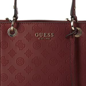 GUESS Womens Noelle Small Elite Tote Shoulder Bag, Merlot Logo, One Size US