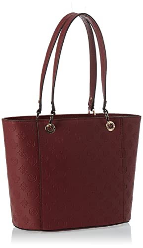 GUESS Womens Noelle Small Elite Tote Shoulder Bag, Merlot Logo, One Size US