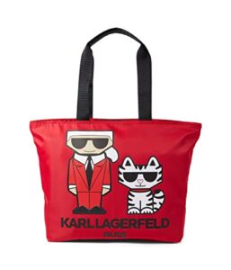 karl lagerfeld paris amour tote cream/red/multi one size