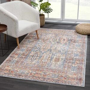 Hauteloom Holi Serie - Sur Machine Washable Oriental Persian Living Room Kitchen Area Rug - Vintage - Red - 2'7"x4'