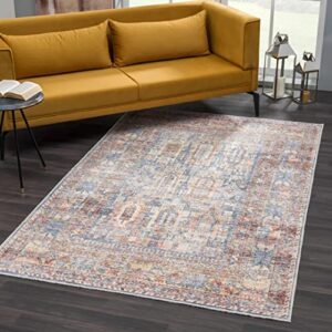 Hauteloom Holi Serie - Sur Machine Washable Oriental Persian Living Room Kitchen Area Rug - Vintage - Red - 2'7"x4'