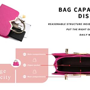 JHVYF Hot Pink Purse Womens Handbag Top Handle Shoulder Bag Tote Satchel Purse Work Bag V067
