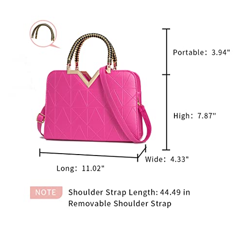 JHVYF Hot Pink Purse Womens Handbag Top Handle Shoulder Bag Tote Satchel Purse Work Bag V067