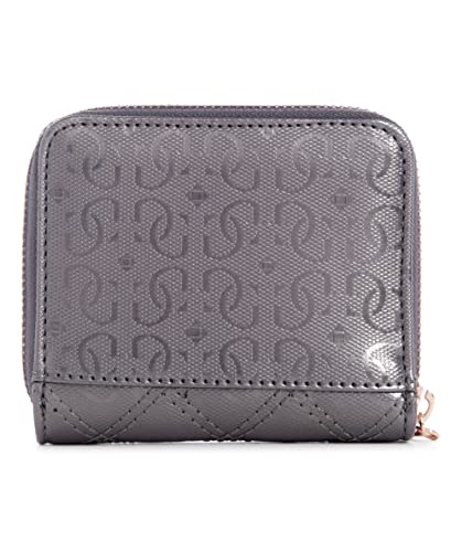 GUESS Womens Gaia Small wallet zip around, Pewter, One Size US