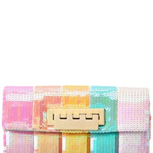 ZAC Zac Posen Soft Earthette Wallet-Rainbow Sequin Open Miscellaneous One Size