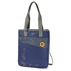 chala cv-venture zip-around tote – sunflower – navy