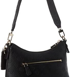 GUESS Womens Sirrah Shoulder Bag Top Zip, Black Logo, One Size US