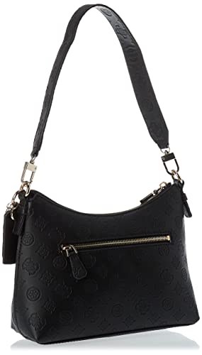 GUESS Womens Sirrah Shoulder Bag Top Zip, Black Logo, One Size US