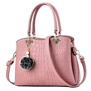 jhvyf women purses handbags fashion ladies pu leather top handle satchel shoulder tote bags #c pink