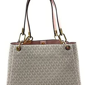 Michael Kors Women's Trisha Large Shoulder Bag Tote Purse Handbag (Vanilla multi)