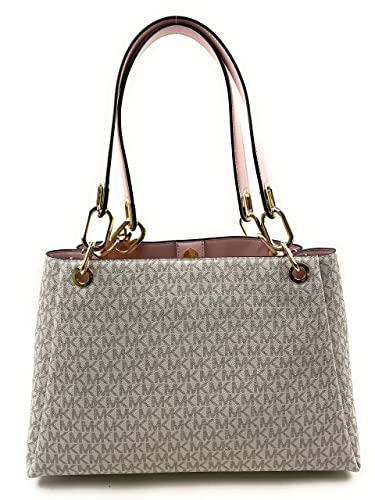 Michael Kors Women's Trisha Large Shoulder Bag Tote Purse Handbag (Vanilla multi)