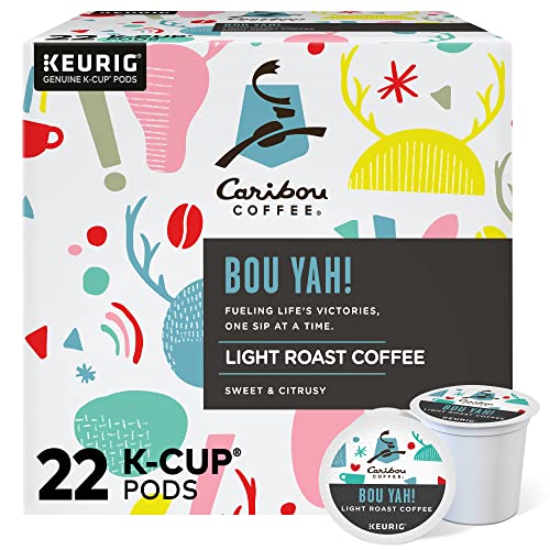 Caribou Coffee Bou-Yah, Keurig Single Serve K-Cup Pods, 22 Count