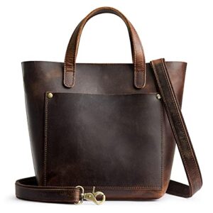 s-zone genuine leather satchel crossbody handbag women top-handle shoulder bag with inner pouch