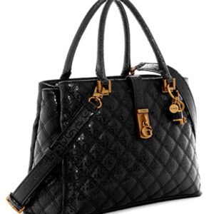 GUESS Gaia Triple Compartment Satchel, Black