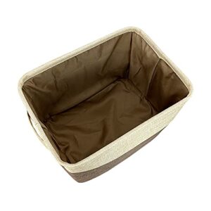 Personalized Dog Boxer Bone Decorative Storage Basket Fabric Durable Rectangle Toy Box with 2 Handles for Organizing Closet Garage Clothes Blankets Brown and White