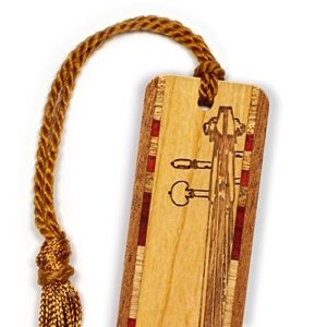 Violin Fiddle Stringed Musical Instrument Engraved Wooden Bookmark - Made in USA