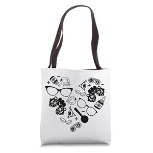 optometry ophthalmic technician symbols heart optician life tote bag