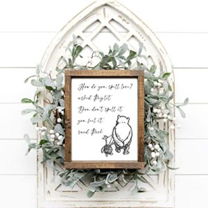 ‘Spell Love?’ Winnie the Pooh Quotes Wall Art | 8x10 UNFRAMED Black and White Minimalist Nursery Print | Pooh and Piglet Modern Home Decor