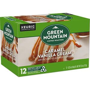 Green Mountain Coffee Roasters Caramel Vanilla Cream Keurig Single-Serve K-Cup pods, Light Roast Coffee, 12 Count