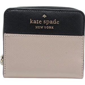 Kate Spade Staci Colorblock Small Zip Around Wallet Warm Beige Black Multi