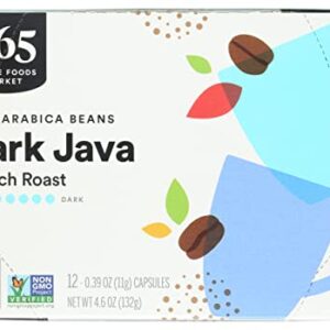 365 by Whole Foods Market, Coffee Dark Java French Roast Pods 12 Count, 4.6 Ounce