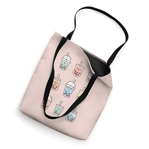 Cute Kawaii Boba Anime Bubble Tea Pastel Tote Bag