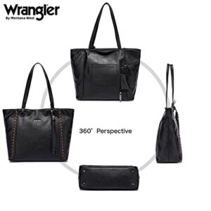 Montana West Wrangler Large Tote Bags Vegan Leather Concealed Carry Purses Hobo Bags Women Shoulder Handbags, B2B-WG37-H8317BK